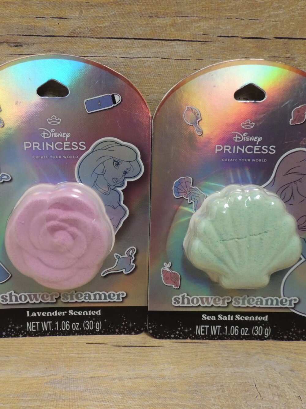 Disney Princess Shower Steamers 2 pack Ariel and Jasmine New and Sealed